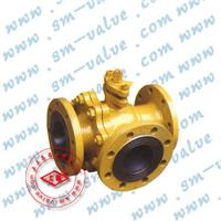  法兰连接三通球阀 